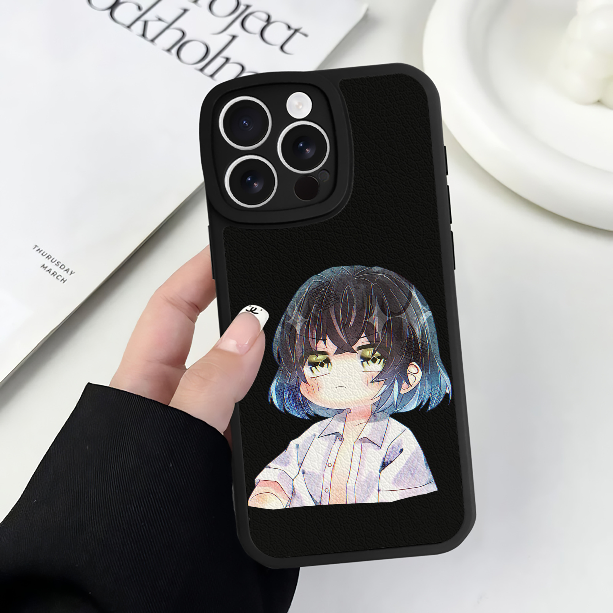 （画像用） 鬼滅の刃（きめつのやいば）嘴平 伊之助／はしびら いのすけ Hashibira Inosuke 【iPhone 16シリーズ対応】シリコンスマホケース（レザー調） 材質：シリコン